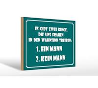 Femer Cartel de madera, 20 x 30 cm, diseño de dos cosas que las mujeres en la locura