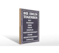 Femer Cartel de madera, 30 x 40 cm, diseño de las virtudes nobles