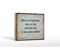 Femer Cartel de madera con cita de Mark Twain, 12 x 18 cm