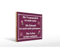 Femer Cartel de madera con texto en alemán "Die Zukunft ist noch nicht gekommen"
