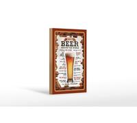 Femer Cartel de madera con texto en alemán "How to order a Beer around the world"