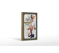 Femer Cartel de madera con texto en alemán "Join the Womens Army Matrosin" con ancla decorativa (12 x 18 cm)