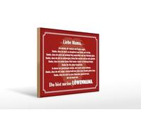 Femer Cartel de madera con texto en alemán "Liebe Mama, du bist meine LÖWENMAMAMAMAMAMAMAMA"