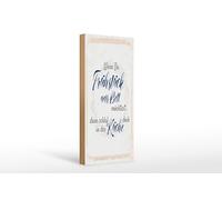 Femer Cartel de madera con texto en alemán "Wenn du Frühstück ans Bett möchtest" (27 x 10 cm)