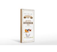 Femer Cartel de madera con texto en alemán "Zuhause ist wo meine Hühner sind "