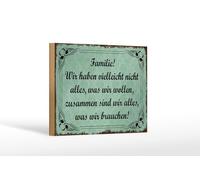 Femer Cartel de madera con texto en alemán "zusammen sind wir alles was wir brauchen Schild 12x18 cm zusammen sind wir alles