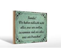 Femer Cartel de madera con texto en alemán "zusammen sind wir alles was wir brauchen Schild 20x30 cm zusammen sind wir alles