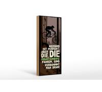 Femer Cartel de madera para bicicleta, 27 x 10 cm, diseño de nadie perfecto pero la bicicleta de montaña