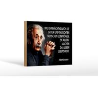 Femer Einstein - Placa decorativa (madera, 12 x 18 cm), diseño de personas buenas y justas