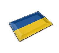 Femer Postal de chapa con bandera de Ucrania, 14 x 10 cm, diseño retro de la bandera de Ucrania