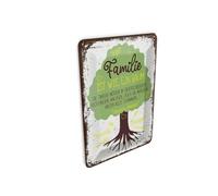 Femer Postal de chapa con texto en alemán "Familie ist Baum halten alles Zusammen 10x14 cm