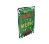Femer Postal de chapa con texto en alemán "Irish Laughter is the music of Deko Cartel (10 x 14 cm)