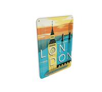 Femer Postal de chapa de viaje, 10 x 14 cm, diseño de Londres the square mile Big Ben