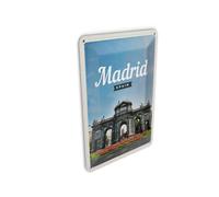 Femer Postal de chapa de viaje 10 x 14 cm Madrid España Retro Póster Recuerdos Cartel