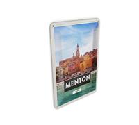 Femer Postal de chapa de viaje, 10 x 14 cm, Menton France Provence City
