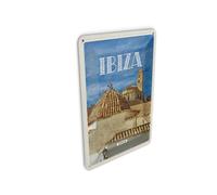 Femer Postal de chapa de viaje, 10 x 14 cm, retro, Ibiza, España, casco antiguo, decoración de vacaciones