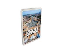 Femer Postal de chapa de viaje, 10 x 14 cm, Roma Italia, Plaza de San Pedro
