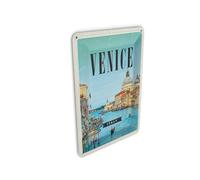 Femer Postal de chapa de viaje 10 x 14 cm Venecia Venecia Italia mar vacaciones decoración