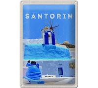 Femer Santorini Greece - Cartel de chapa (20 x 30 cm), diseño de Santorini Grecia