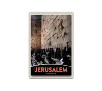 FEMER Señal de chapa de viaje, 20 x 30 cm, diseño de Jerusalén Israel