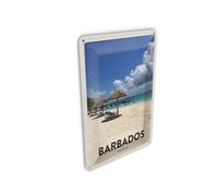 Femer Tarjeta postal de chapa de viaje 10 x 14 cm Barbados Isla Francia, mar Playa Cartel