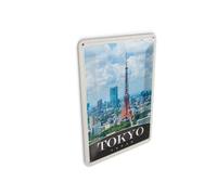 Femer Tarjeta postal de chapa de viaje, 10 x 14 cm, diseño de ciudad de Tokio, Japón, Asia