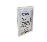 Femer Tarjeta postal de chapa de viaje, 10 x 14 cm, diseño de gato