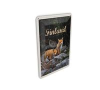 Femer Tarjeta postal de chapa de viaje, 10 x 14 cm, diseño de zorros de Finlandia