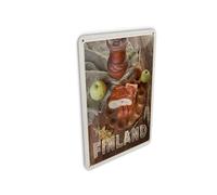 Femer Tarjeta postal de chapa de viaje 10 x 14 cm Finlandia Navidad manzana delicadeza cartel