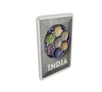 Femer Tarjeta postal de chapa de viaje, 10 x 14 cm, india, especias, Fennel, cardamomo, anís, cartel