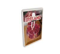 Femer Tarjeta postal de chapa de viaje 10 x 14 cm Irlanda Comida Rojo Carne Cartel
