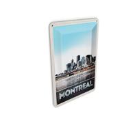 Femer Tarjeta postal de chapa de viaje, 10 x 14 cm, Montreal, Canadá, noria, río, ciudad, cartel