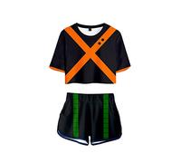 FeMereina My Hero Academia Bakugou Katsuki Cosplay Disfraz de animadora uniforme de porrista corto corto conjunto