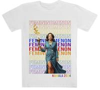 Femininomenon Kamala Harris 2024 Camiseta Blanca De Manga Corta para Niños