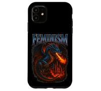 Feminismo Dragón Cool Retro Vibe Vintage Dragón con Llamas Carcasa para iPhone 11
