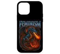 Feminismo Dragón Cool Retro Vibe Vintage Dragón con Llamas Carcasa para iPhone 12 Mini