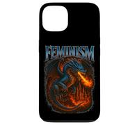 Feminismo Dragón Cool Retro Vibe Vintage Dragón con Llamas Carcasa para iPhone 13