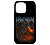 Feminismo Dragón Cool Retro Vibe Vintage Dragón con Llamas Carcasa para iPhone 14 Pro MAX