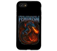 Feminismo Dragón Cool Retro Vibe Vintage Dragón con Llamas Carcasa para iPhone SE (2020) / 7/8
