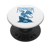 Feminismo Frost Ice Dragon Fantasía Mujeres Fuertes Empoderamiento PopSockets PopGrip Adhesivo