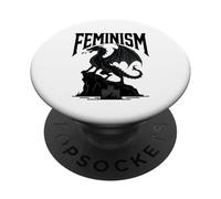 Feminismo Gótico Dragón Oscuro Fantasía Empoderamiento Fuer PopSockets PopGrip Adhesivo