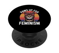 Feminismo Retro Gato Feminista Poder PopSockets PopGrip Adhesivo