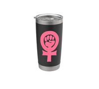 Feminismo Venus Puño Apretado Símbolo Derechos Mujeres Feminista Vaso térmico de acero inoxidable de doble pared