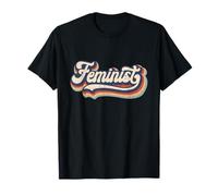 Feminist - Retro 70s Vintage Rainbow - Regalo Feminismo Camiseta