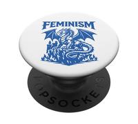 Feminista Dragón Feminismo Fantasía Empoderamiento Diseño Gráfico PopSockets PopGrip Adhesivo