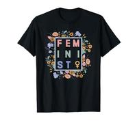 Feminista Igualdad Floral Símbolo Feminista Empoderamiento Arte Camiseta gráfica económica