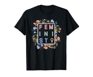 Feminista Igualdad Floral Símbolo Feminista Empoderamiento Arte Camiseta gráfica económica