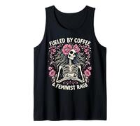 Feminista impulsada por el esqueleto del café Pro Choice Rage Feminismo Camiseta sin Mangas