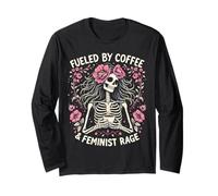 Feminista impulsada por el esqueleto del café Pro Choice Rage Feminismo Manga Larga