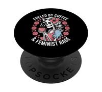 Feminista impulsada por el esqueleto del café Pro Choice Rage Feminismo PopSockets PopGrip Adhesivo